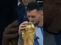 messi reaction when he finally wins  💜💜💙🤍world  cup 2022