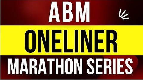 ABM || REVISION SESSION || ONE LINER || PART 1