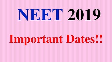 NEET 2019 | Important Date | NEET 2019 Exam Date | Study MBBS in India | Medical Education in India