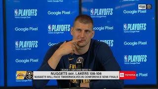 Nikola Jokic (25 Pts) Postgame Interview: Denver Nuggets eliminated Los Angeles Lakers in Game 5