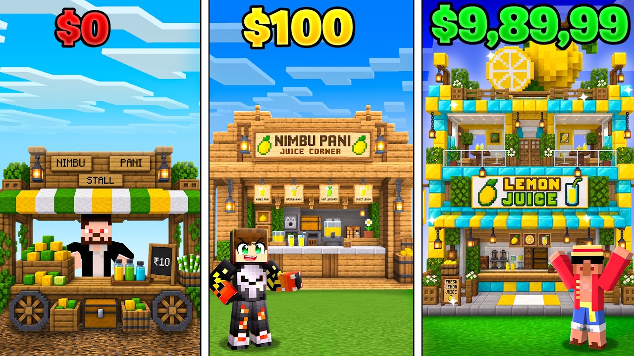 I OPENED A LEMONADE SHOP IN MINECRAFT!!