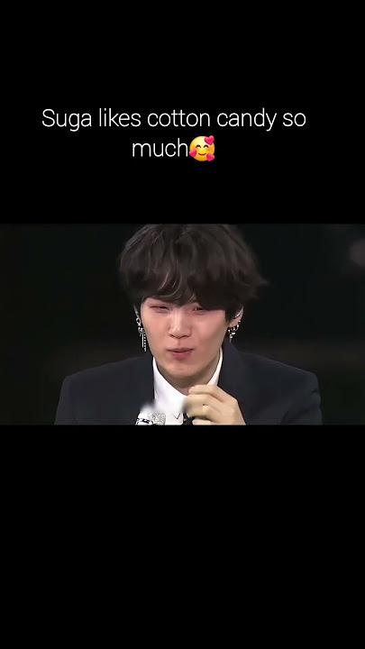 Suga's reaction was adorable after having cotton candy🥰 #suga #yoongi #minyoongi #bts #kpop