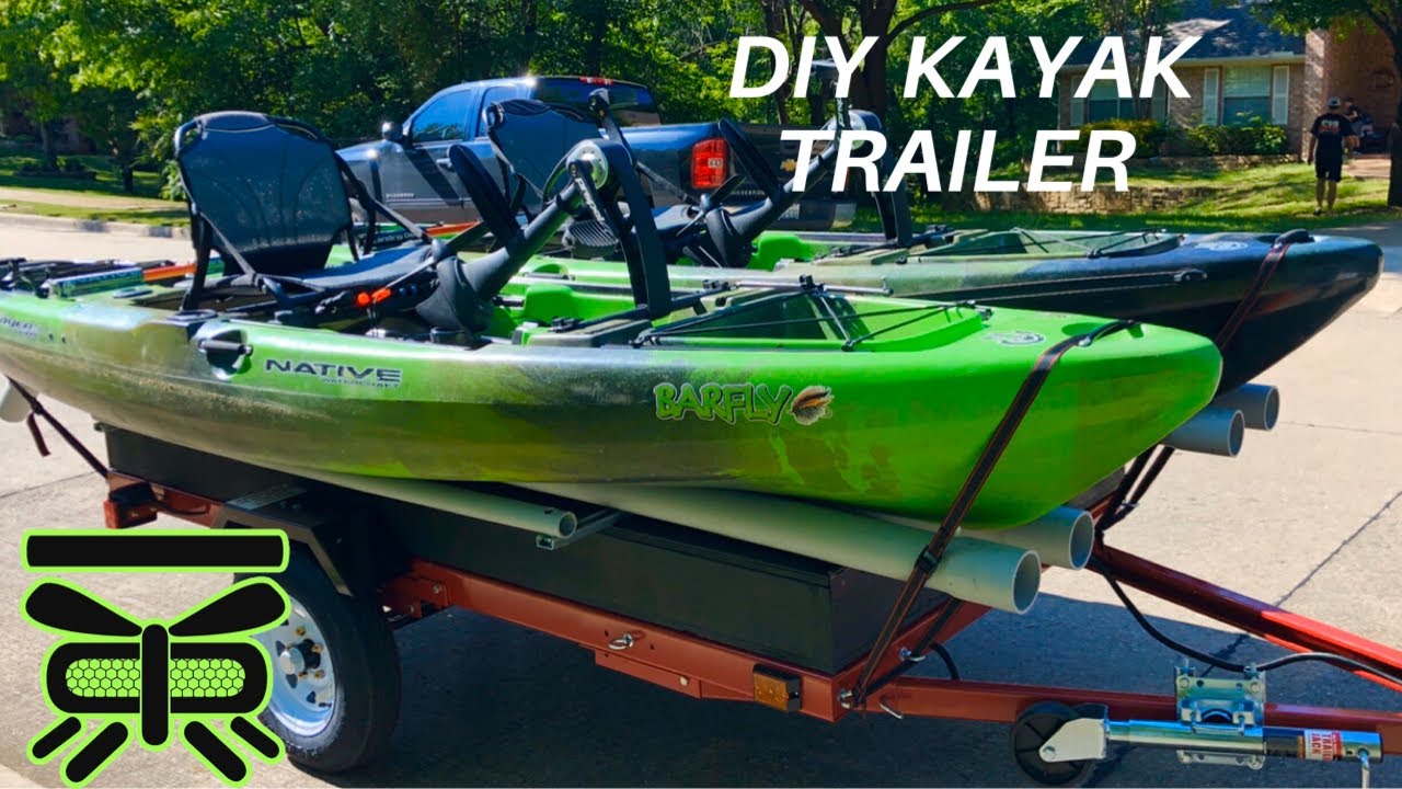 DIY Kayak trailer, Harbor Freight trailer. 
