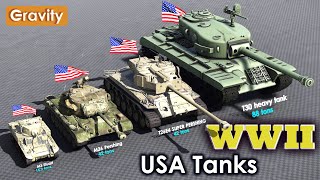 WW2 United States Tanks Size Comparison screenshot 3