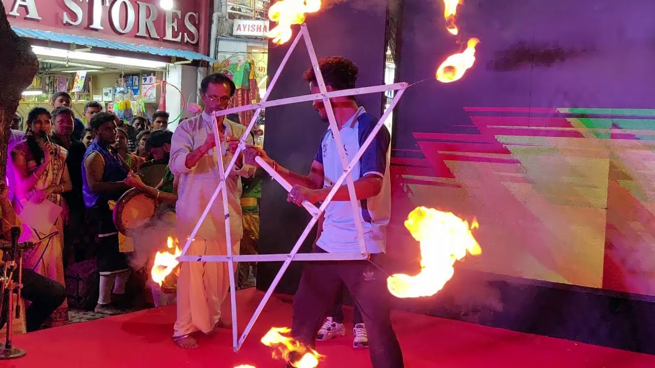 Stunning Fire dance & Silambattam in Theru vizha 2020