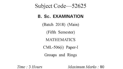Groups and Rings Previous Year Question Paper of 5th semester | Gju Hisar | Mathematics