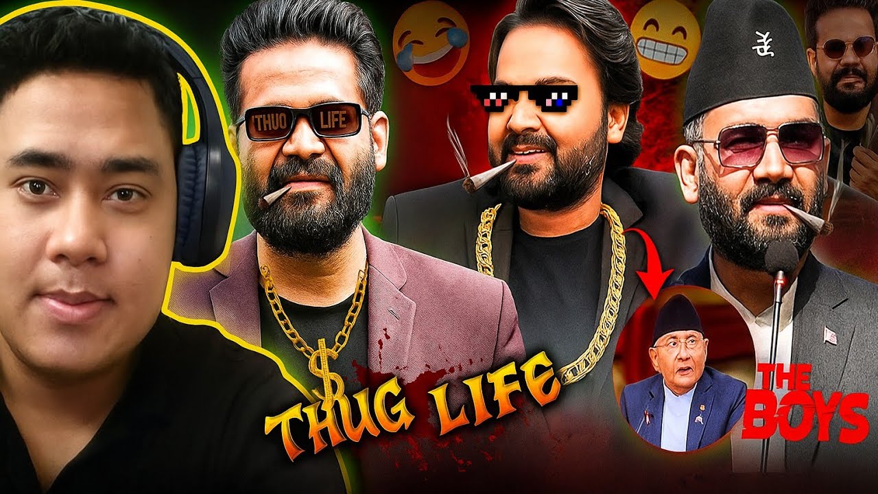 Balen shah thug life/savage reply/reaction by dil shrestha /seto tower 👌 😃 