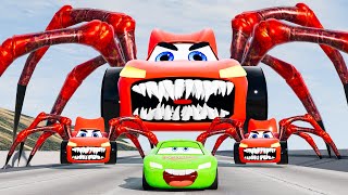 Compilation: Escape From The Lightning McQueen Spider Legs VS Disney McQueen Cars Beamng Drive #9