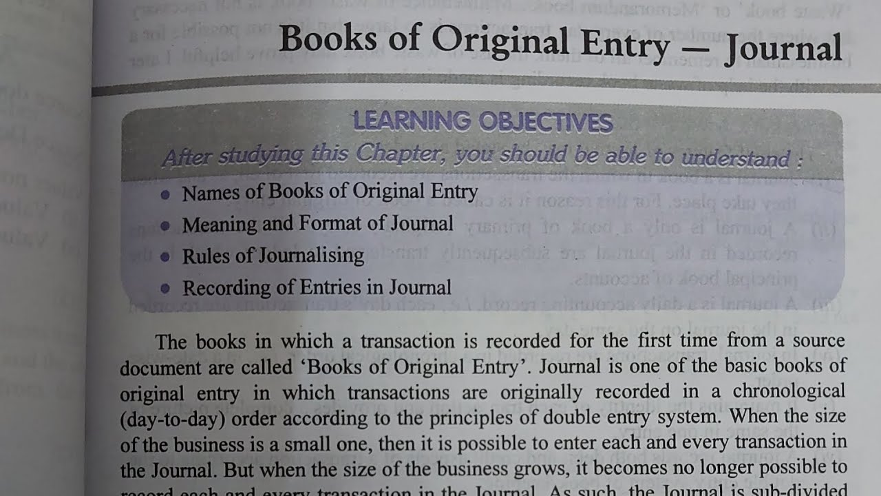 journal class 11th CBSE board journal CMA Books of original entry