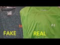 Under Armour tee shirt side by side comparison. How to spot original Under Armour shirt