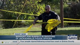 Manhunt for suspect in Jacksonville police officer shooting continues