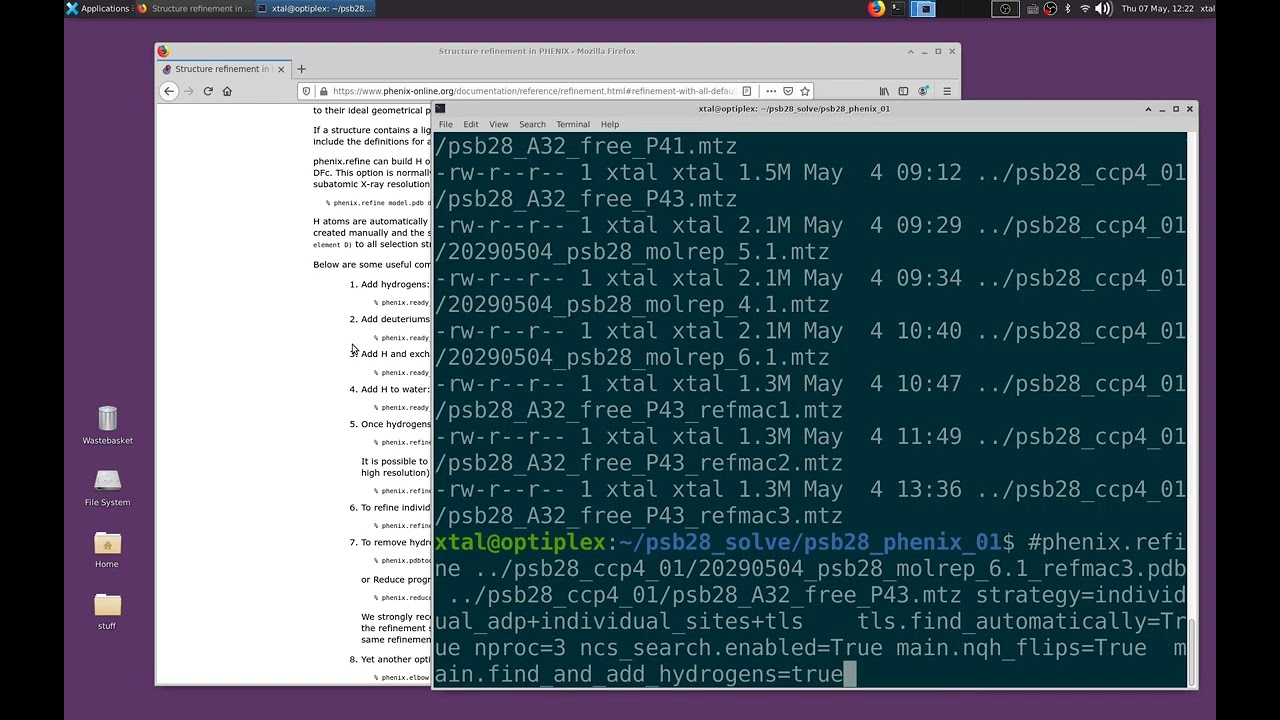 X-ray crystal structure solve - 09 phenix refine 1