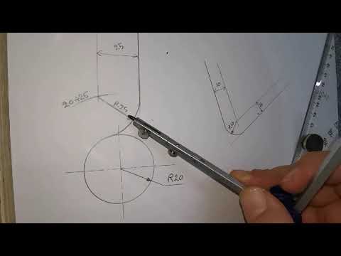 رسم قوس مماس للدائرة وخط مستقيم ورسم قوس مماس لخطين ج٨