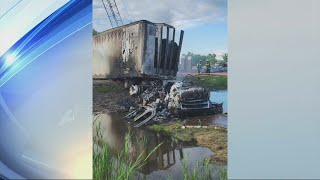 No injuries reported following fiery tractor-trailer crash in Grand Chute