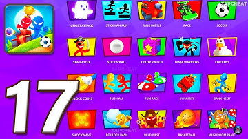 Stickman Party - Gameplay Walkthrough Part 17 - Tournament Mode 1 2 3 4 Players Free New MiniGames