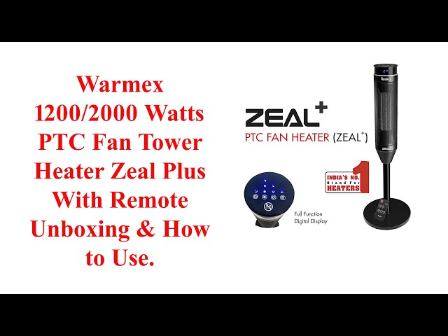 Warmex 1200,2000 Watts PTC Fan Tower Heater Zeal Plus With Remote Unboxing  u0026 How to use - YouTube