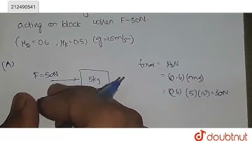 A block of mass 5kg is resting on a rough surface as shown in the figure. It is acted upon by a ...