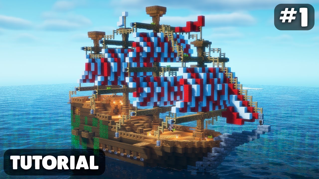 ⚓ How to BUILD a Big and Epic PIRATE SHIP | Part 1 | ⛏ Minecraft tutorial
