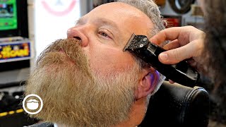 Dense Bearded Guy Gets a "King George" Transformation | The Dapper Den Barbershop Wealth