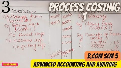 PROCESS COSTING 1 ADVANCED ACCOUNTING AND AUDITING       B.COM SEM  5 (KUTCH UNIVERSITY)