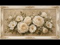 Greige Taupe Ivory Rose Camellia TV Art | 1 Hour 4K Floral Screensaver | No Sound