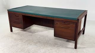 Jens Risom Mid Century Walnut Executive Desk