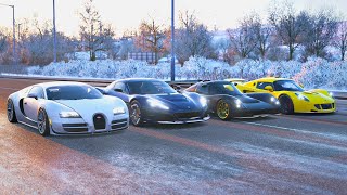 Rimac Nevera vs Bugatti Veyron SS (F&F Edition) vs Hennessey Venom GT vs Ultima 1020 | FH4 Drag Race