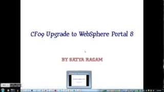 CF09 upgrade on  WebSphere Portal 8 - youtube