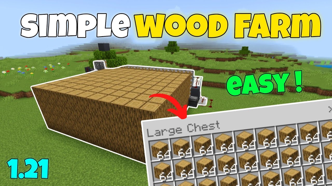How To Make Automatic Wood 🪵 Minecraft PE 1.21 Easy Tutorial 🔥 - YouTube