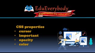 CSS Properties : cursor, important , opacity and font-size | Web development Series