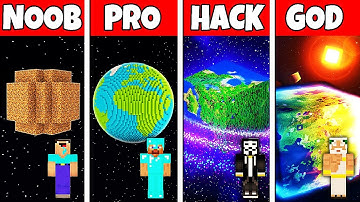 Minecraft Battle: NOOB vs PRO vs HACKER vs GOD INSIDE PLANET HOUSE BASE BUILD CHALLENGE in Minecraft