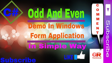 C# - Simple Way Of Odd And Even Program In C# Windows Form Application For Beginners In Hindi / Urdu