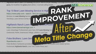 Ranking Improvement in Google AFTER Meta Title Change - Quick Results with a Simple Change
