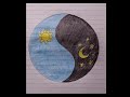 رسم الليل والنهار والشمس والقمر سهل وبسيط خطوة بخطوة رسم للمبتدئين رسم منظر طبيعي