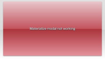 Materialize modal not working