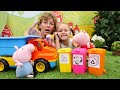 Eğitici video! Peppa Pig oyuncakları ile ormanı temizleyelim! Nicole ve Derin ile çocuk videoları!