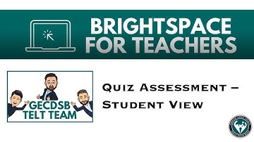 Student View of Quiz Assessment in Brightspace
