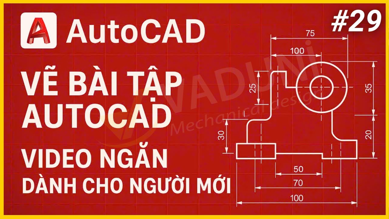 Học AutoCAD | Học Vẽ Bài Tập AutoCAD dành cho người mới | Bài 29