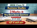 Class 12 Business studies Important question|  Class 12 HBSE Paper 2026| Class 12 Business studies 