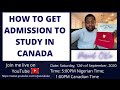 How to get admission to study in Canada