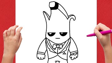 How to Draw Secret Agent Peely from Fortnite