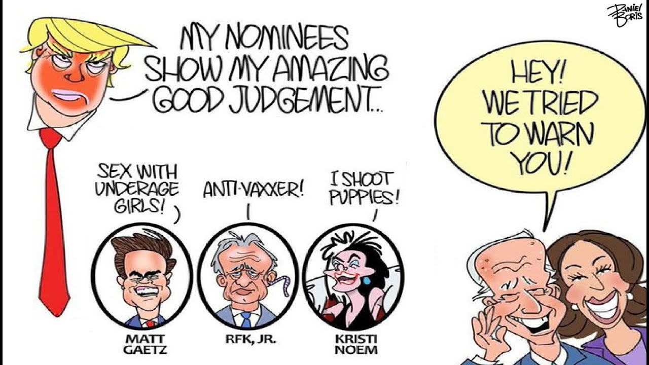 SEPTEMBER 27 Funny American Political Cartoon - Breaking News - US Politic Caricature - Trump Satire