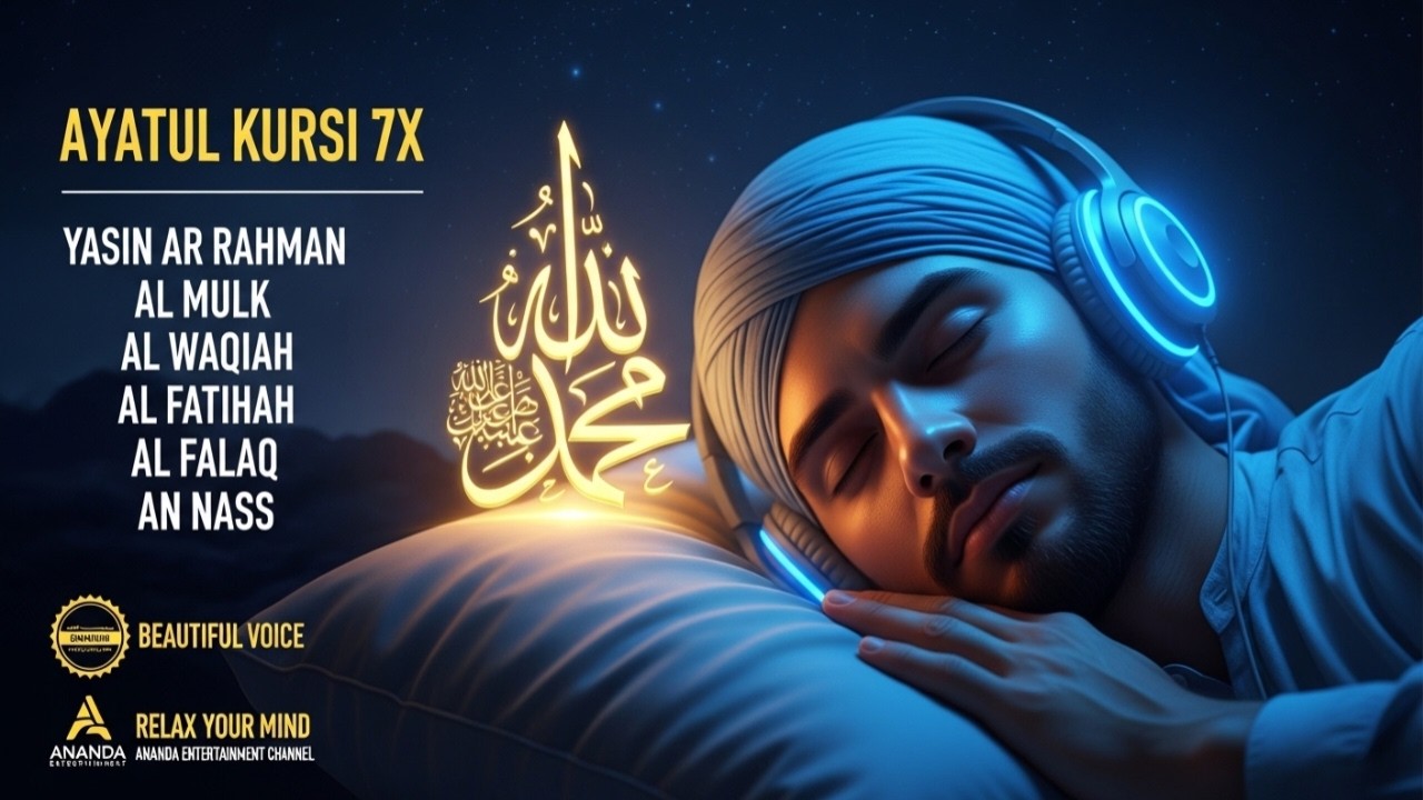 Peaceful Quran Recitation for the Soul: Ayat Kursi 7x, Yasin, Ar Rahman, Waqiah, Mulk