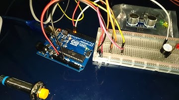 Arduino uno, sensor inductivo (detector de metales) y alarma audiovisual