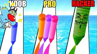 NOOB vs PRO vs HACKER | In Pencil Rush 3D | With Oggy And Jack | Rock Indian Gamer |