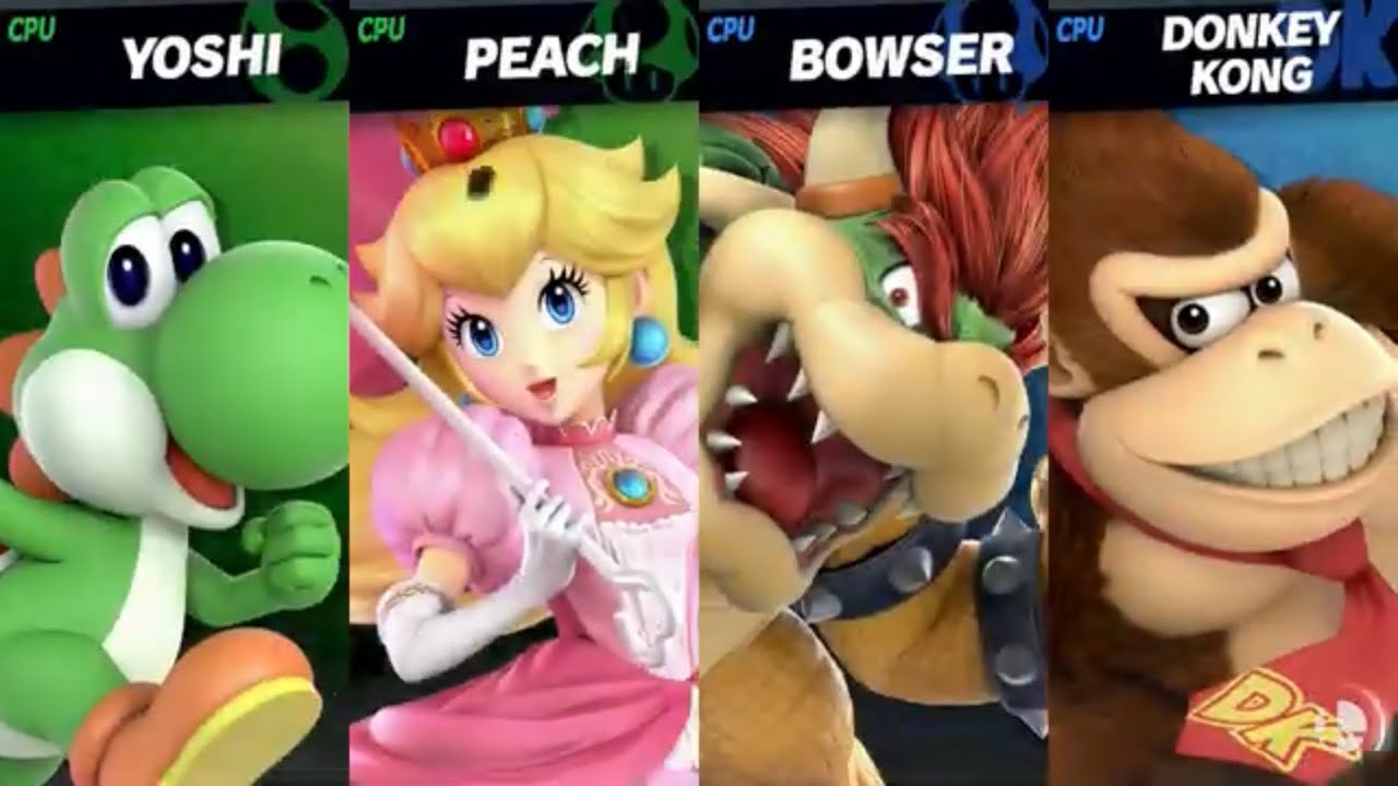 Super Smash Bros. Ultimate - Yoshi and Peach vs Bowser and Donkey Kong
