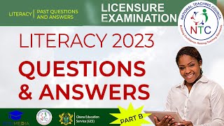LITERACY PAST QUESTIONS & ANSWERS | PART B | PASCO 2023 | GTLE #NTC #GTLE screenshot 5