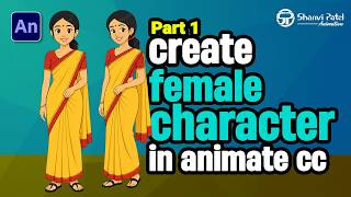 create female character in animate cc | 2D Character Animation  | cartoon video | Indian Character