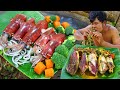 Cooking Perfect Octopus Sushi Rice Recipe Eating So Yummy - Cook Squid,Octopus BBQ in forest