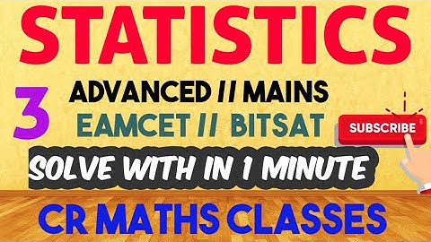 STATISTICS  part 3//Shortcut method //Advanced, Mains, Eamcet, Bitsat //INTER, CBSE //CR MATHS CLASS